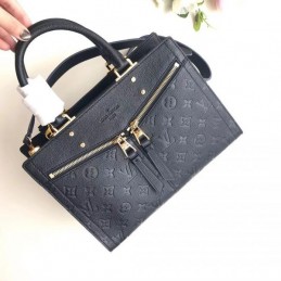 Replica Louis Vuitton Black Embossed Monogram Sully PM