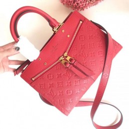 Replica Louis Vuitton Red Embossed Monogram Sully PM