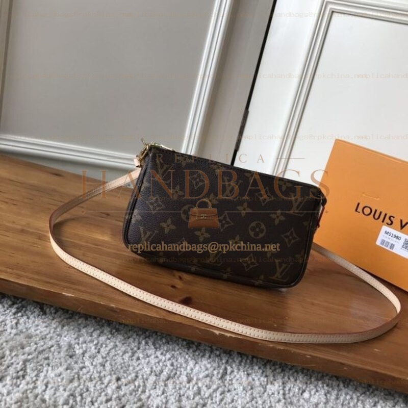 Replica Louis Vuitton Brown Monogram Pochette Accessoires
