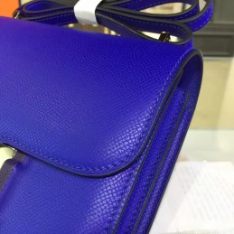 Replica Hermes Cobalt Blue Constance Mini 18 Gold Hardware Bag