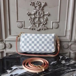 Replica Louis Vuitton White Damier Azur Pochette Accessoires