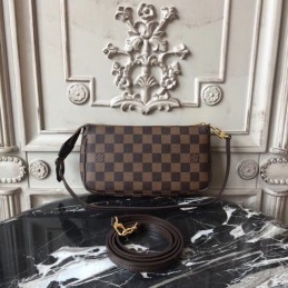 Replica Louis Vuitton Brown Damier Ebene Pochette Accessoires