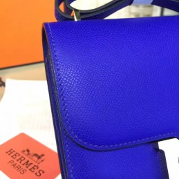 Replica Hermes Cobalt Blue Constance Mini 18 Gold Hardware Bag