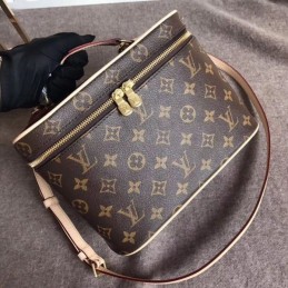 Replica Louis Vuitton Brown Monogram Beige Trim Nice BB Vanity Case