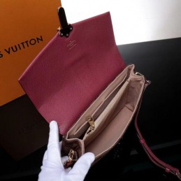 Replica Louis Vuitton Brown Damier Ebene Burgundy Flap Clapton Bag