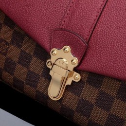 Replica Louis Vuitton Brown Damier Ebene Burgundy Flap Clapton Bag