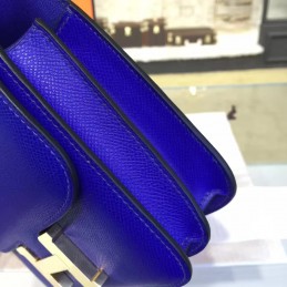 Replica Hermes Cobalt Blue Constance Mini 18 Gold Hardware Bag