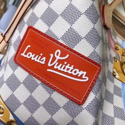 Replica Louis Vuitton White Damier Azur Multicolor Graphic Neverfull MM