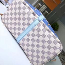 Replica Louis Vuitton White Damier Azur Multicolor Graphic Neverfull MM
