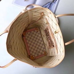 Replica Louis Vuitton White Damier Azur Multicolor Graphic Neverfull MM