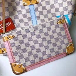 Replica Louis Vuitton White Damier Azur Multicolor Graphic Neverfull MM