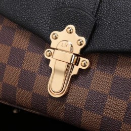Replica Louis Vuitton Brown Damier Ebene Black Flap Clapton Bag