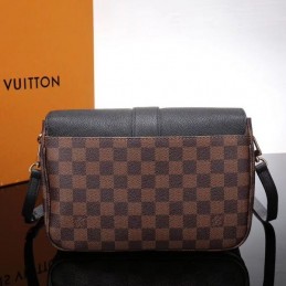 Replica Louis Vuitton Brown Damier Ebene Black Flap Clapton Bag
