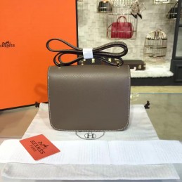 Replica Hermes Taupe Constance Mini 18 Smooth Leather Gold Hardware Bag