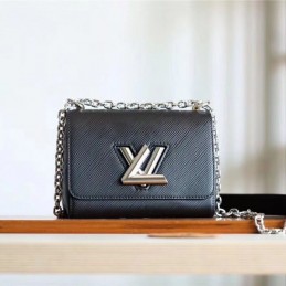 Replica Louis Vuitton Black Textured Twist PM