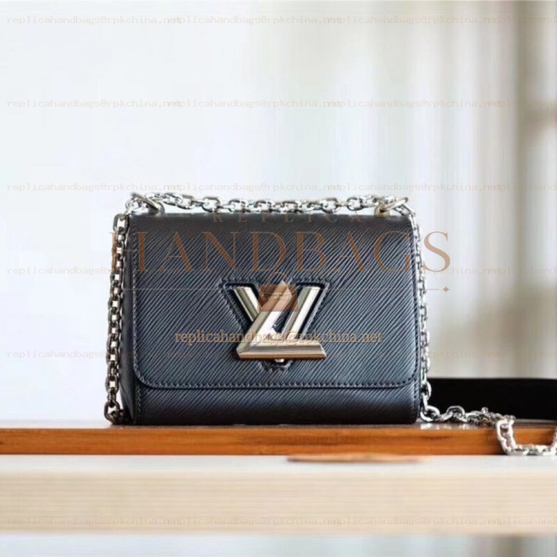 Replica Louis Vuitton Black Textured Twist PM