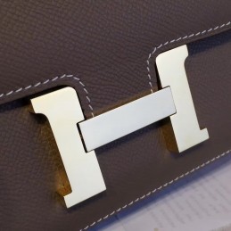 Replica Hermes Taupe Constance Mini 18 Smooth Leather Gold Hardware Bag
