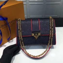 Replica Louis Vuitton Navy Blue Red Trim Saint Sulpice PM