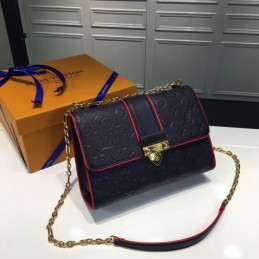 Replica Louis Vuitton Navy Blue Red Trim Saint Sulpice PM