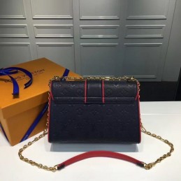 Replica Louis Vuitton Navy Blue Red Trim Saint Sulpice PM