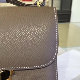 Replica Hermes Taupe Constance Mini 18 Smooth Leather Gold Hardware Bag