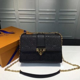 Replica Louis Vuitton Black Textured Saint Sulpice PM