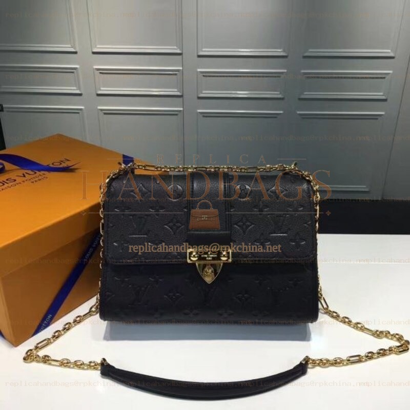 Replica Louis Vuitton Black Textured Saint Sulpice PM