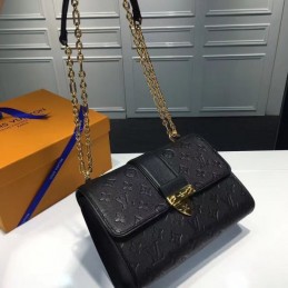 Replica Louis Vuitton Black Textured Saint Sulpice PM