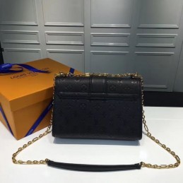Replica Louis Vuitton Black Textured Saint Sulpice PM