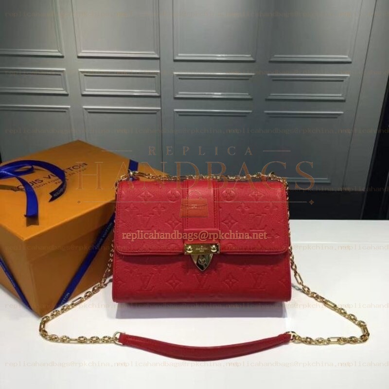 Replica Louis Vuitton Red Textured Saint Sulpice PM