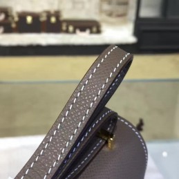 Replica Hermes Taupe Constance Mini 18 Smooth Leather Gold Hardware Bag