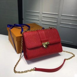 Replica Louis Vuitton Red Textured Saint Sulpice PM