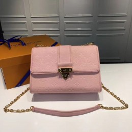 Replica Louis Vuitton Pale Pink Textured Saint Sulpice PM
