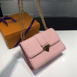 Replica Louis Vuitton Pale Pink Textured Saint Sulpice PM