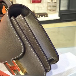 Replica Hermes Taupe Constance Mini 18 Smooth Leather Gold Hardware Bag