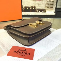 Replica Hermes Taupe Constance Mini 18 Smooth Leather Gold Hardware Bag