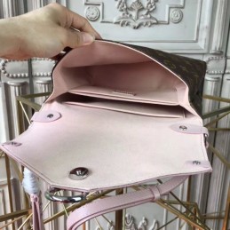 Replica Louis Vuitton Brown Monogram Pale Pink Flap Saint Michel