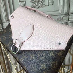 Replica Louis Vuitton Brown Monogram Pale Pink Flap Saint Michel