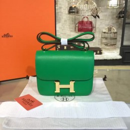 Replica Hermes Green Constance Mini 18 Smooth Leather Gold Hardware Bag