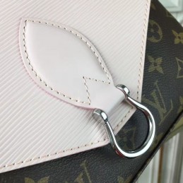 Replica Louis Vuitton Brown Monogram Pale Pink Flap Saint Michel