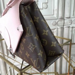 Replica Louis Vuitton Brown Monogram Pale Pink Flap Saint Michel