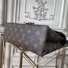 Replica Louis Vuitton Brown Monogram Black Flap Saint Michel