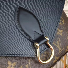 Replica Louis Vuitton Brown Monogram Black Flap Saint Michel
