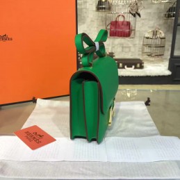 Replica Hermes Green Constance Mini 18 Smooth Leather Gold Hardware Bag