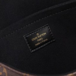 Replica Louis Vuitton Brown Monogram Black Flap Saint Michel