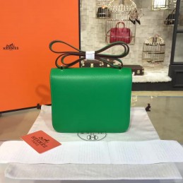 Replica Hermes Green Constance Mini 18 Smooth Leather Gold Hardware Bag