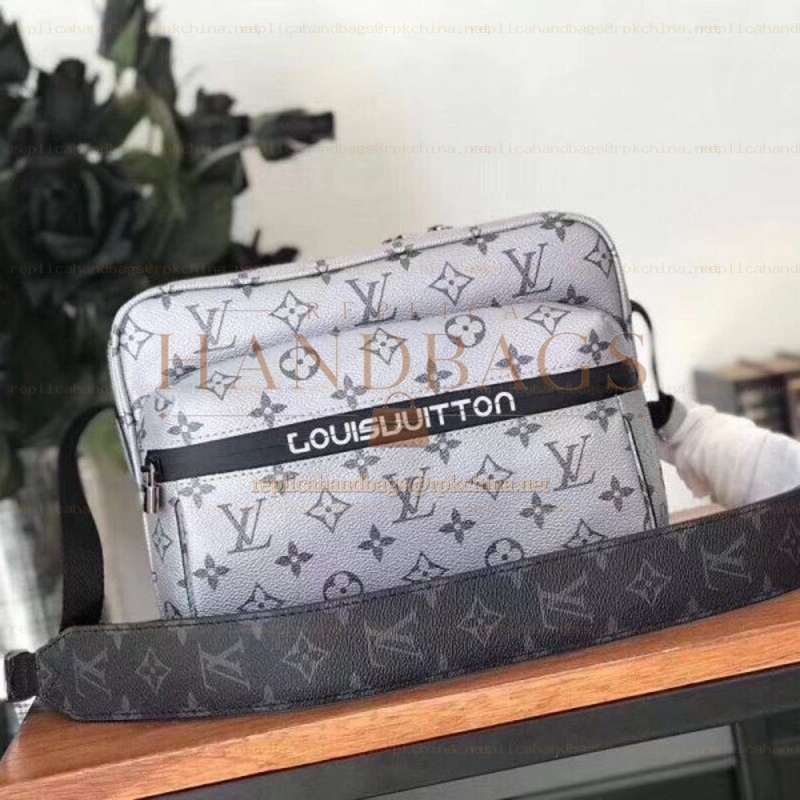 Replica Louis Vuitton White Monogram Black Stripe Bumbag