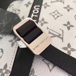 Replica Louis Vuitton White Monogram Black Stripe Bumbag