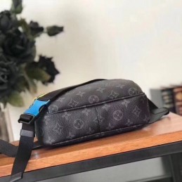 Replica Louis Vuitton Black Monogram Yellow Stripe Bumbag