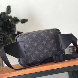 Replica Louis Vuitton Black Monogram Yellow Stripe Bumbag